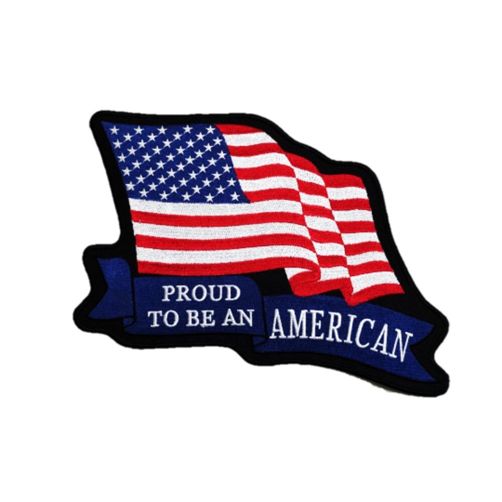 Hot Leathers Proud to be an American 10.5"x7.5" Embroidered Patch